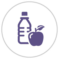 water bottle and apple icon