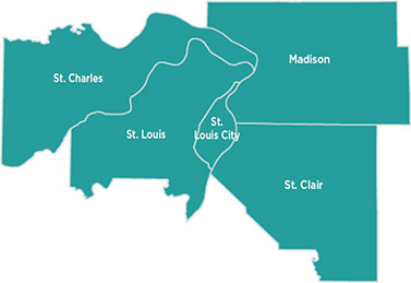 network map with Saint Louis
