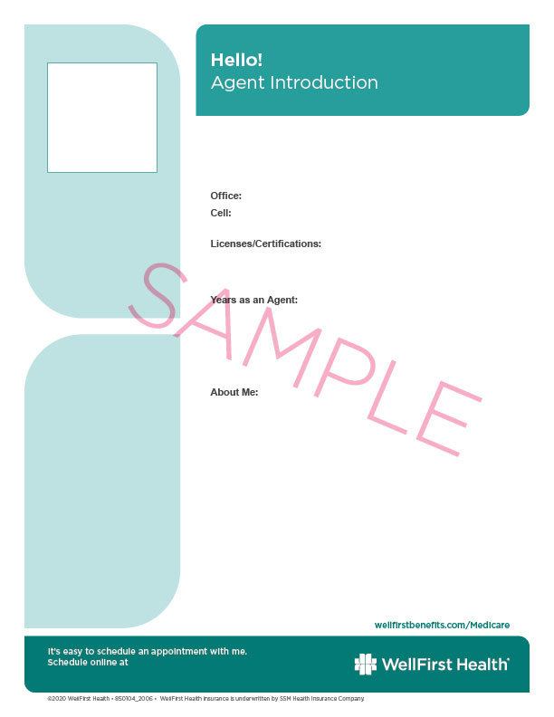 sample image of a fillable agent bio sheet